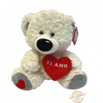 Peluche orso bianco cuore...