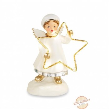 Angelo bianco c/led H16cm