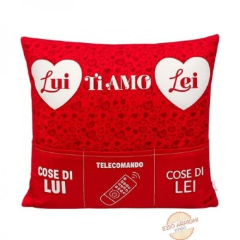 Cuscino Lui Lei con tasche