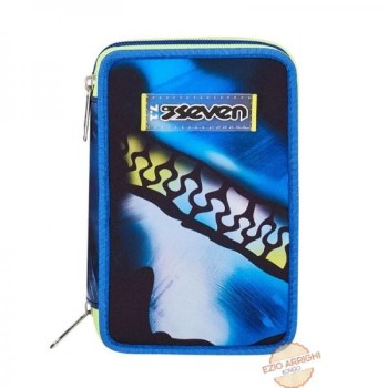 Astuccio Seven 3 zip Blu...